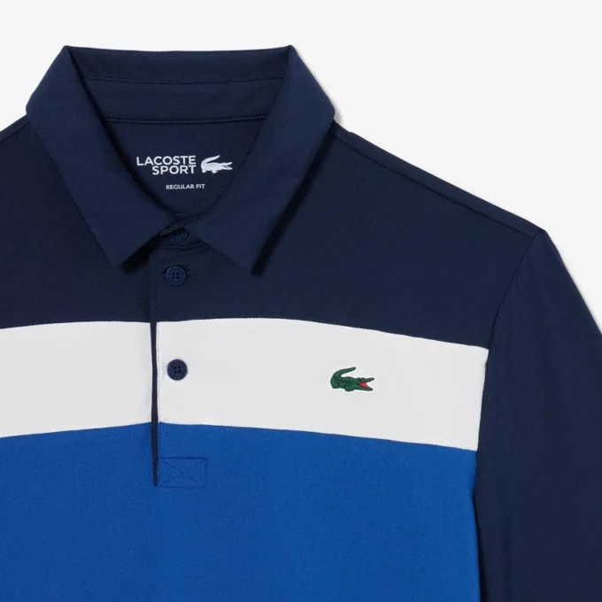 Polo de golf de corte regular para hombre con bloques de color