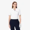 Polo de golf elástico con protección UV y corte entallado para mujer