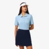 Polo de golf elástico con protección UV y corte entallado para mujer