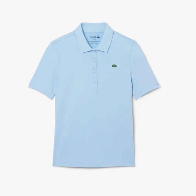 Polo de golf elástico con protección UV y corte entallado para mujer