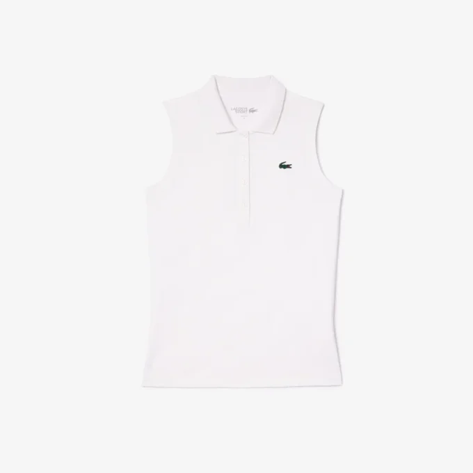 Polo de golf elástico con protección UV y corte entallado para mujer