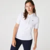 Polo de golf elástico con protección UV y corte entallado para mujer