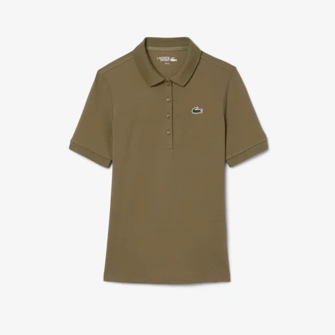 Polo de golf termorregulador de corte ajustado para mujer
