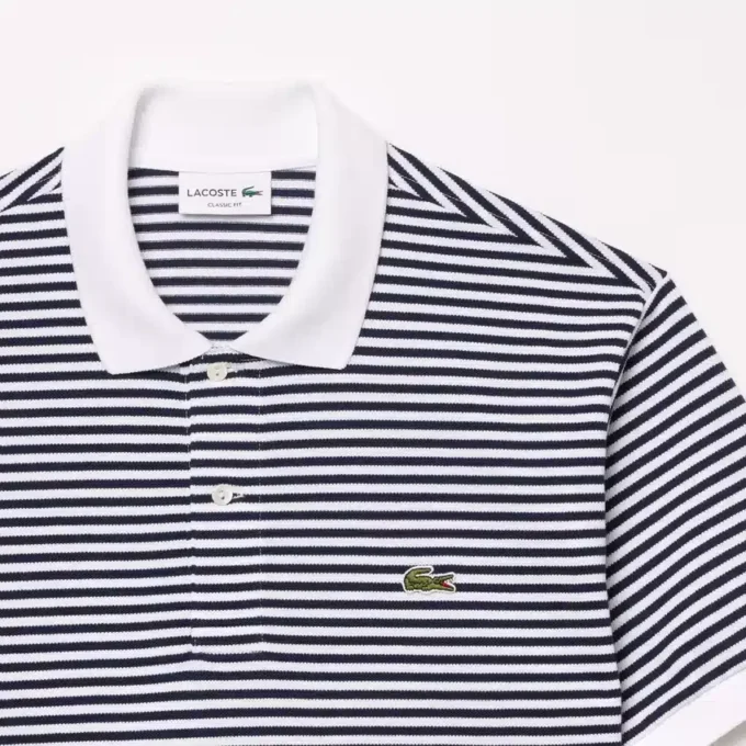 Polo de hombre L.12.12 de corte clásico con rayas y tejido Petit Piqué