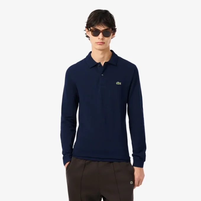 Polo de manga larga L.12.12 de corte ajustado para hombre