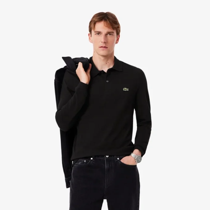 Polo de manga larga L.12.12 de corte ajustado para hombre