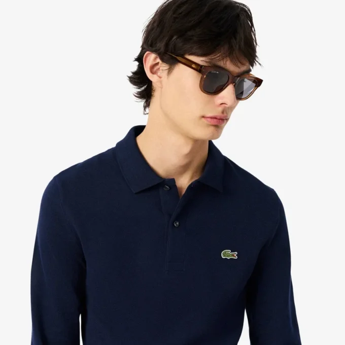 Polo de manga larga L.12.12 de corte ajustado para hombre