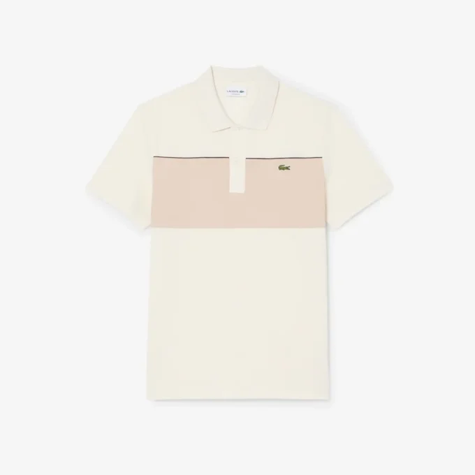 Polo de piqué con bloques de color y corte regular