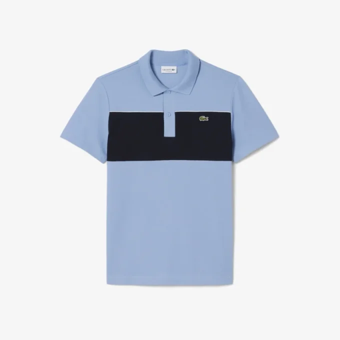 Polo de piqué con bloques de color y corte regular
