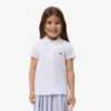 Polo de piqué con cuello festoneado para niña