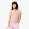 Polo de piqué con cuello festoneado para niña