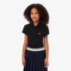 Polo de piqué con cuello festoneado para niña