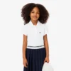 Polo de piqué con cuello festoneado para niña