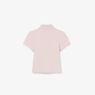 Polo de piqué con cuello festoneado para niña