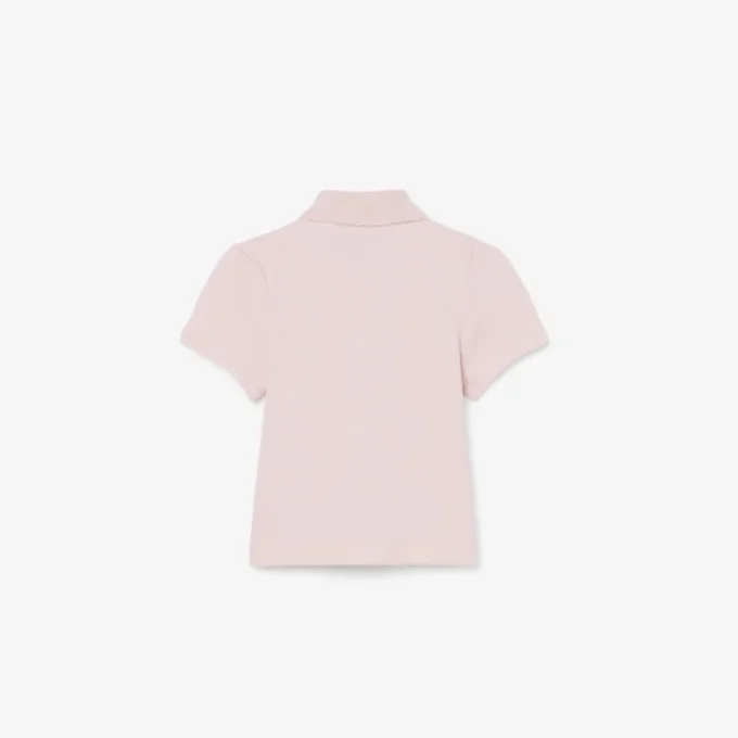 Polo de piqué con cuello festoneado para niña