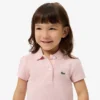 Polo de piqué con cuello festoneado para niña