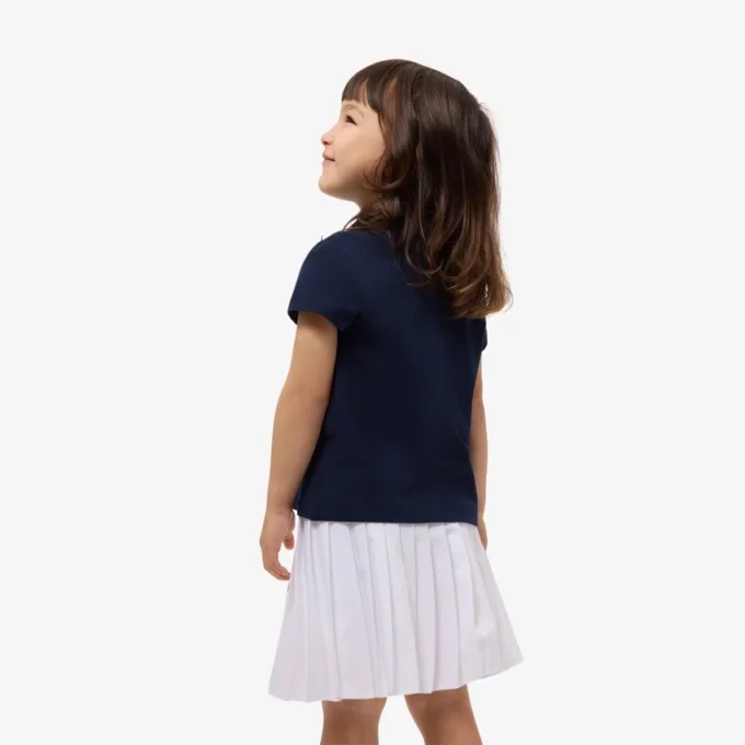 Polo de piqué con cuello festoneado para niña