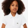 Polo de piqué con cuello festoneado para niña