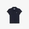 Polo de piqué con cuello festoneado para niña