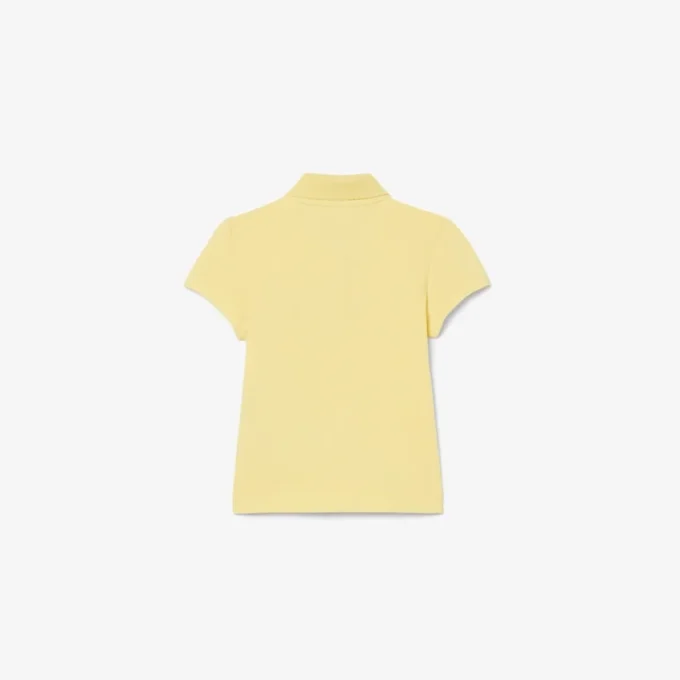 Polo de piqué con cuello festoneado para niña