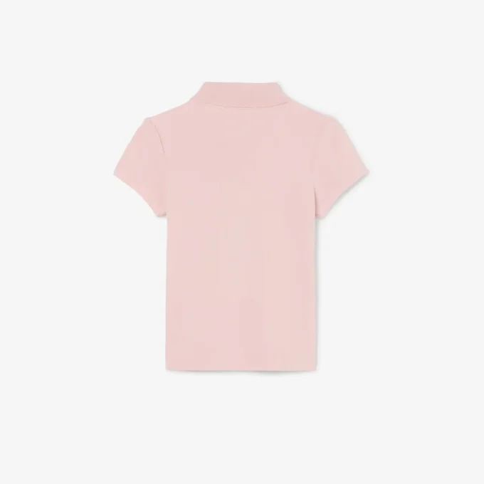 Polo de piqué con cuello festoneado para niña