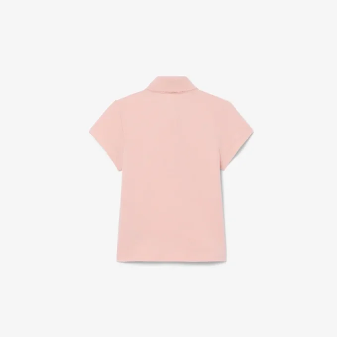 Polo de piqué con cuello festoneado para niña