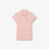 Polo de piqué con cuello festoneado para niña