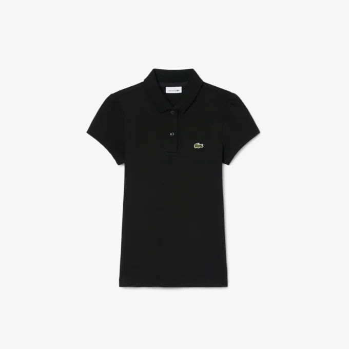 Polo de piqué con cuello festoneado para niña