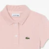 Polo de piqué con cuello festoneado para niña