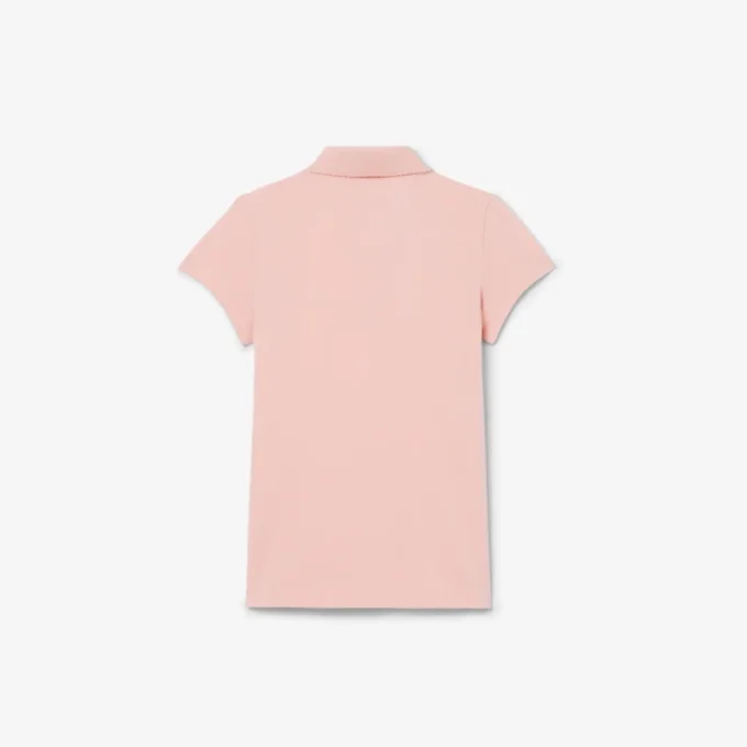 Polo de piqué con cuello festoneado para niña