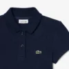 Polo de piqué con cuello festoneado para niña