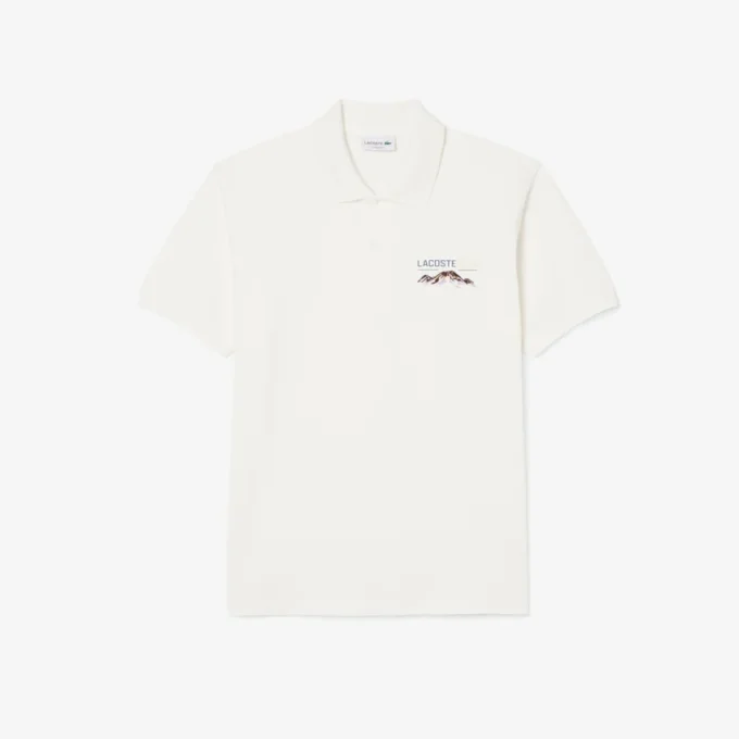 Polo de piqué con motivo bordado y corte clásico para hombre