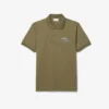 Polo de piqué con motivo bordado y corte clásico para hombre