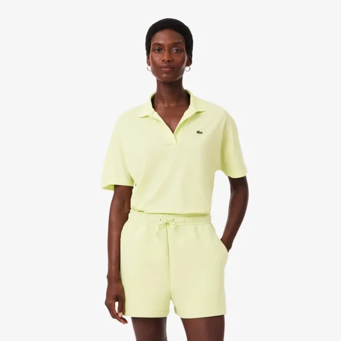 Polo de piqué de corte holgado para mujer