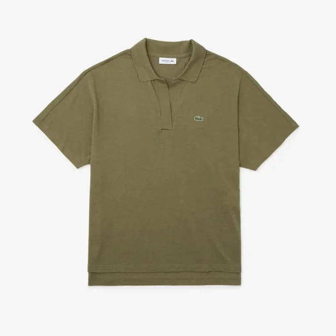 Polo de piqué de corte holgado para mujer