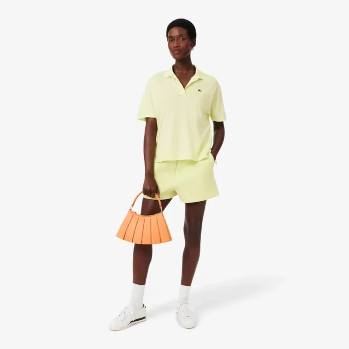Polo de piqué de corte holgado para mujer