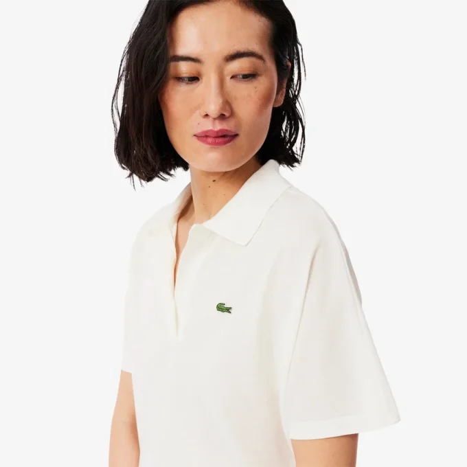 Polo de piqué de corte holgado para mujer