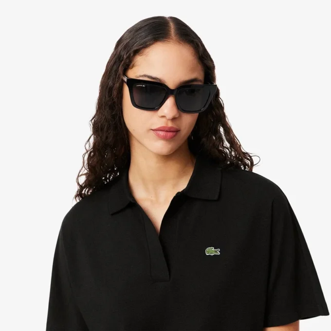 Polo de piqué de corte holgado para mujer