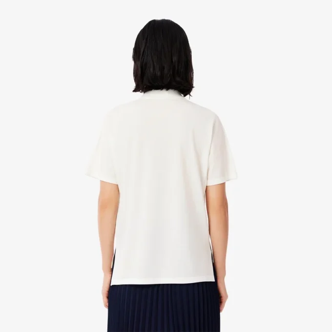Polo de piqué de corte holgado para mujer
