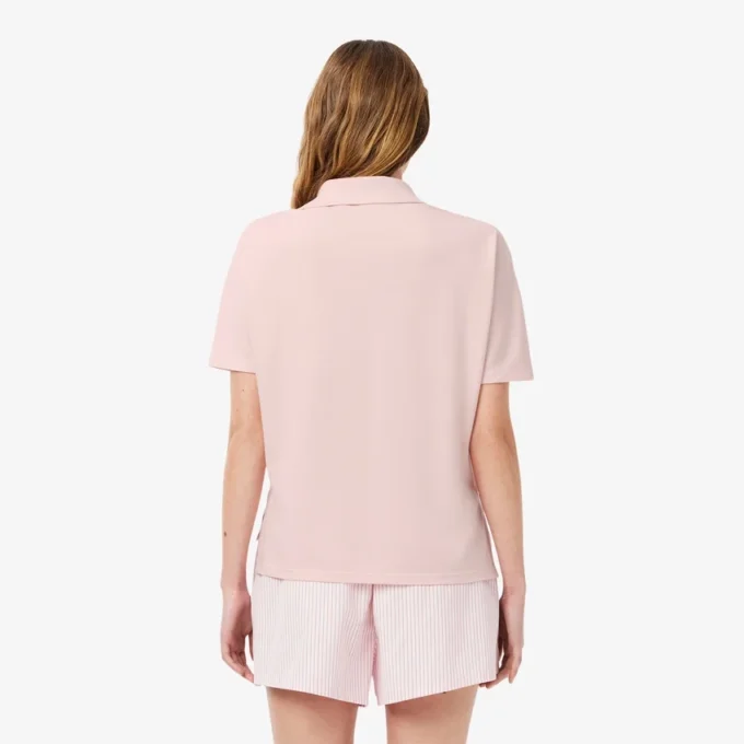 Polo de piqué de corte holgado para mujer