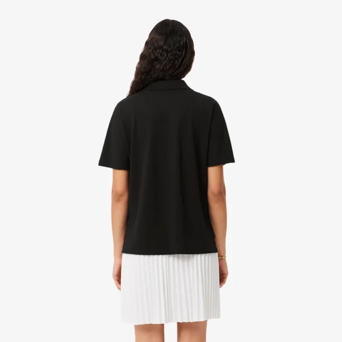 Polo de piqué de corte holgado para mujer