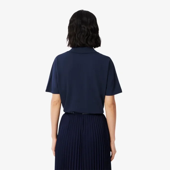 Polo de piqué de corte holgado para mujer