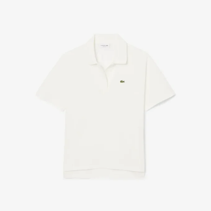 Polo de piqué de corte holgado para mujer