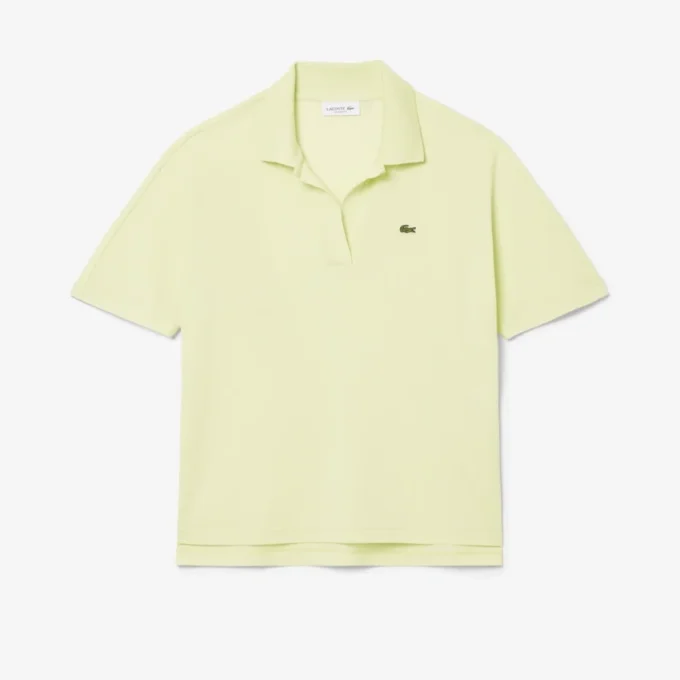Polo de piqué de corte holgado para mujer
