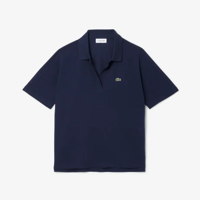 Polo de piqué de corte holgado para mujer