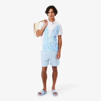 Polo de piqué estampado de corte clásico