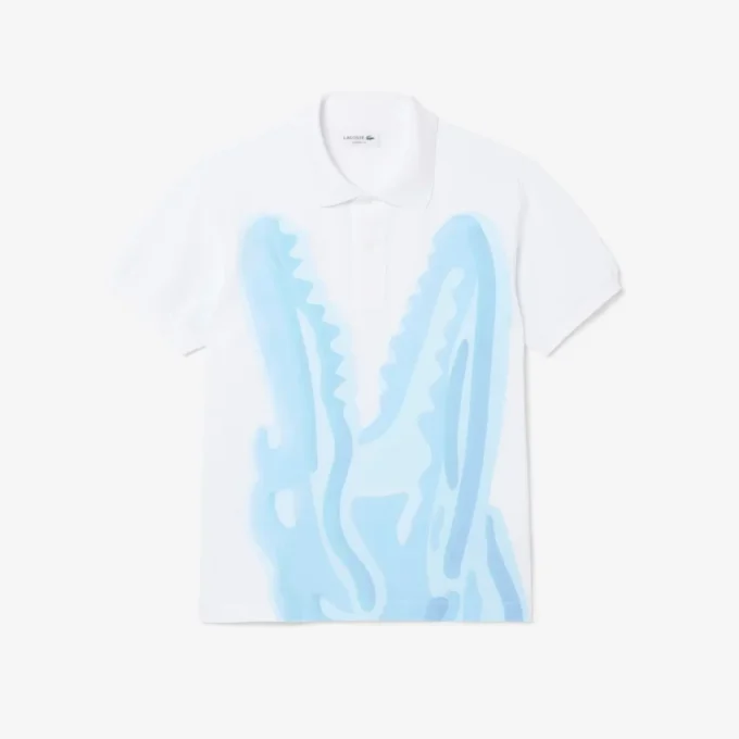Polo de piqué estampado de corte clásico