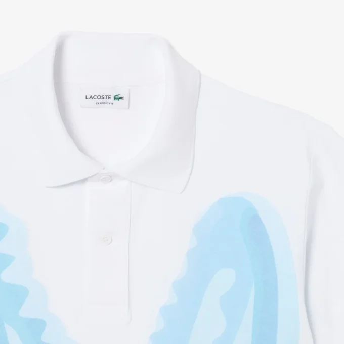 Polo de piqué estampado de corte clásico
