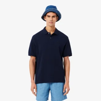 Polo de piqué grueso de corte holgado para hombre