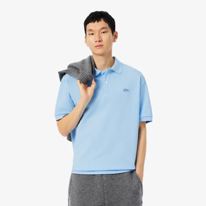 Polo de piqué grueso de corte holgado para hombre